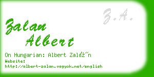 zalan albert business card